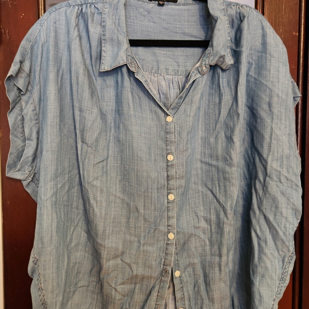 Oversized Blue Jean Shirt